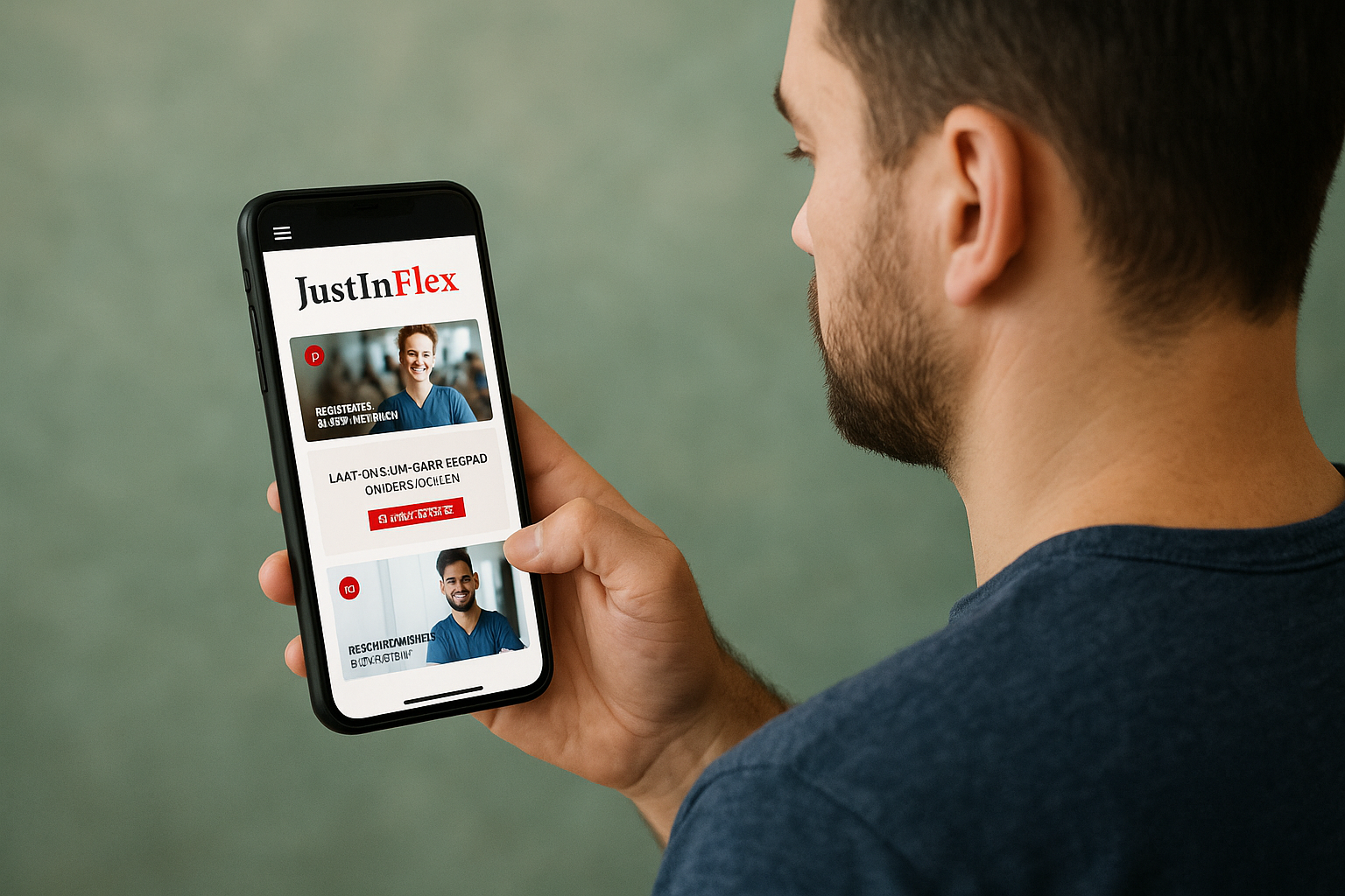 JustInFlex app op telefoon